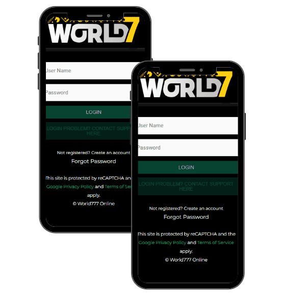 world777 Login panel